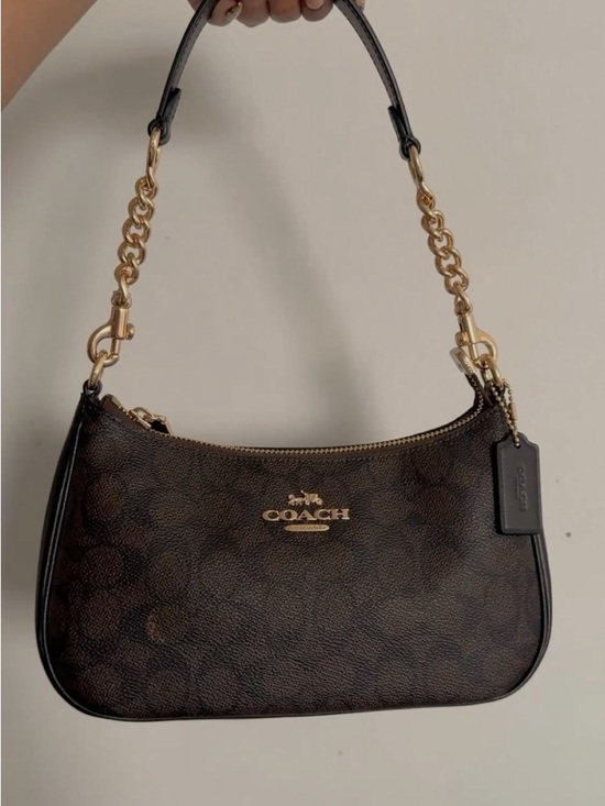 Coach Handbags - Coach Dark Brown Signature Shoulder bag(Brand New)